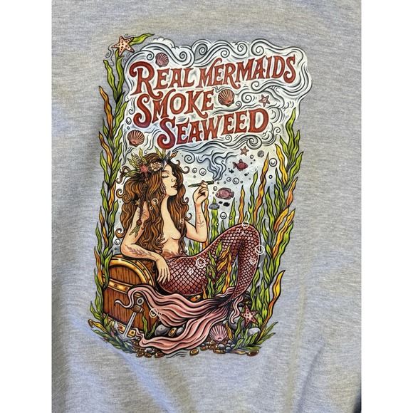 Mountains & Mermaids Other - Mountains & Mermaids Real Mermaids Smoke Seaweed Gray Crewneck Sweatshirt XL